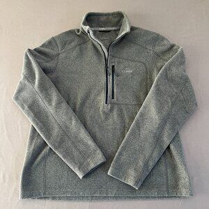 LL Bean Gray Quarter Zip Fleece Pullover Mens Medium Regular